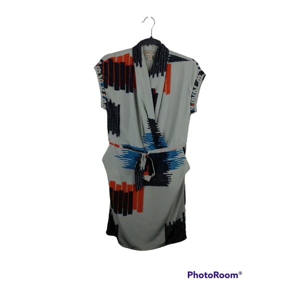Presley Skye Dresses & Skirts - Presley Skye Dress Abstract Sleeveless Pockets Tie Waist Midi Silk Size XS